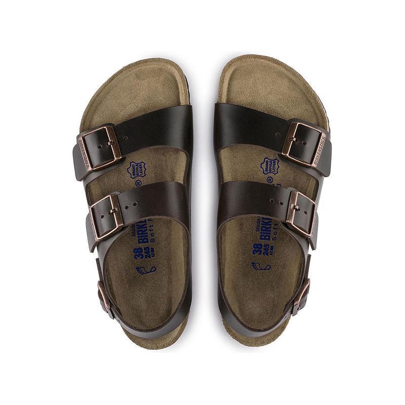 Birkenstock Soft Footbed Brown Amalfi Lær Milano Herre Brune | NO 337FDN